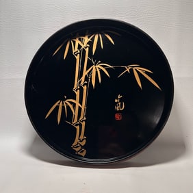 Vintage Japanese Laquer Bamboo Tray