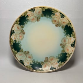 Vintage Hand Painted Porcelain Rose Plate, BAVARIA