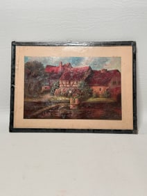 Vintage Nature Scene Printed Postcard with Handwritten Note on the Back