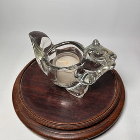 Vintage AVON Squirrel Glass Candle Holder