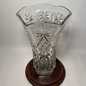 Vintage Anchor Hocking Pressed Glass Flared Vase
