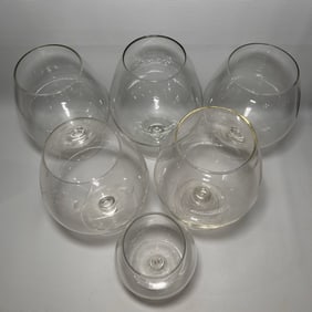 Lot of 6 Oversized Wine Glass Vases, Decor Holders