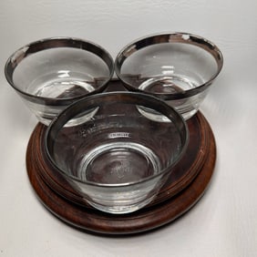 Vintage Silver Lined Dessert Bowl Set of 3