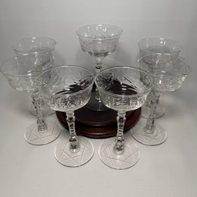 Vintage Libbey Coup Glass Set of 7