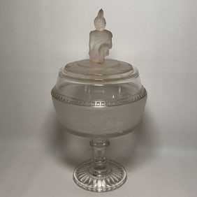1880's Westward Ho Frosted Compote-Gillinder & Sons