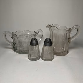 Vintage Etched Floral Tableware Set of 4