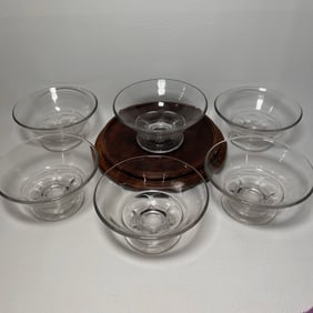 1950's Vintage Glass Dessert Bowl Set of 6