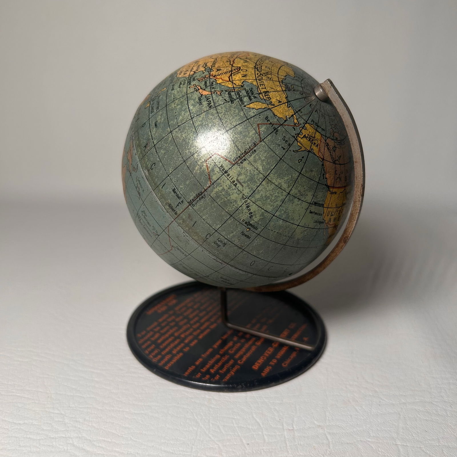 Antique Denoyer Gappert Co Miniature World Globe (1 of 3)