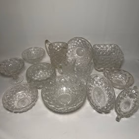 Vintage 16 Piece Anchor Hocking Wexford Pattern Tableware Set
