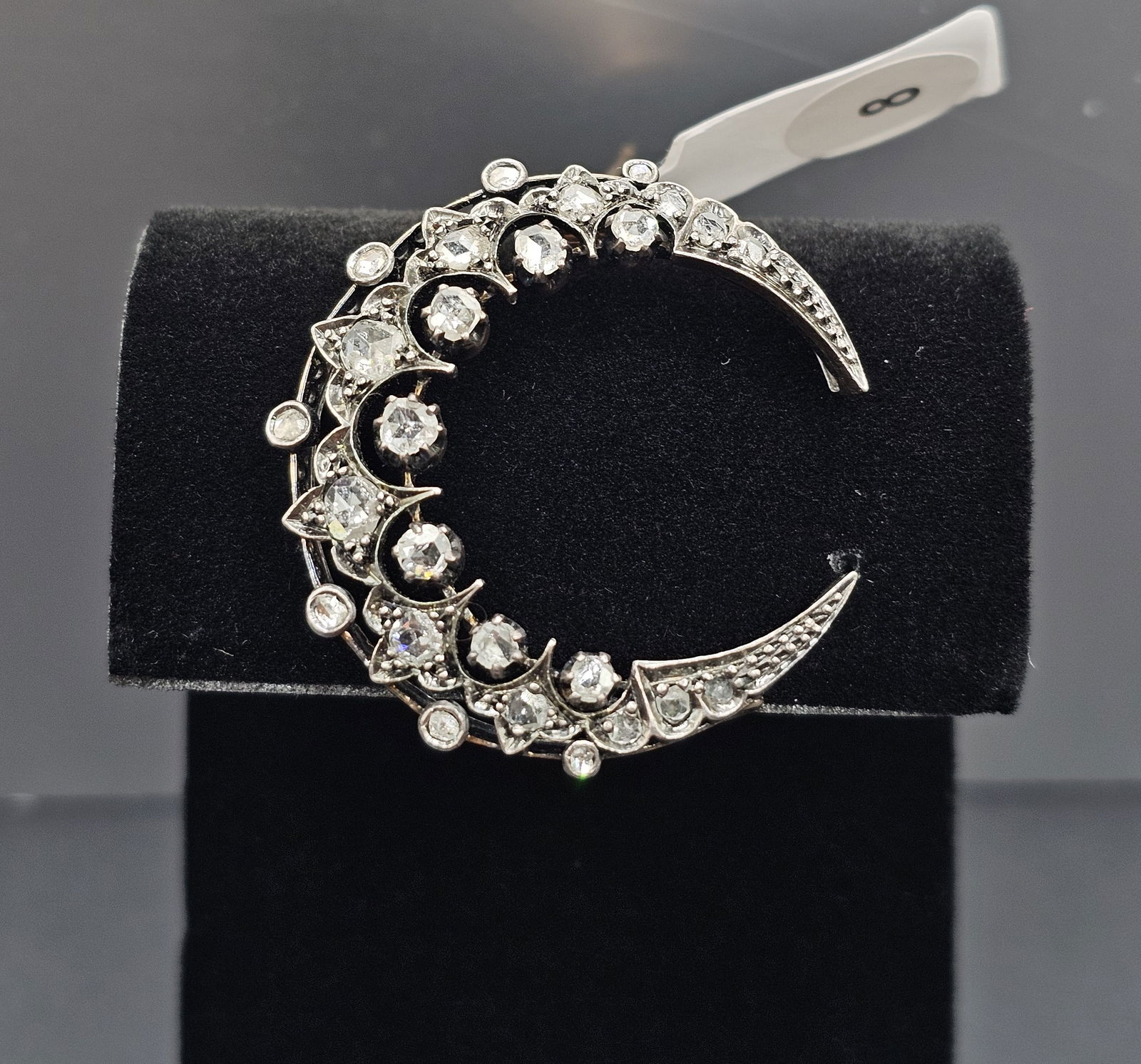 Antique Victorian Rose Cut Diamond Gold Brooch & Earrings (1 of 5)