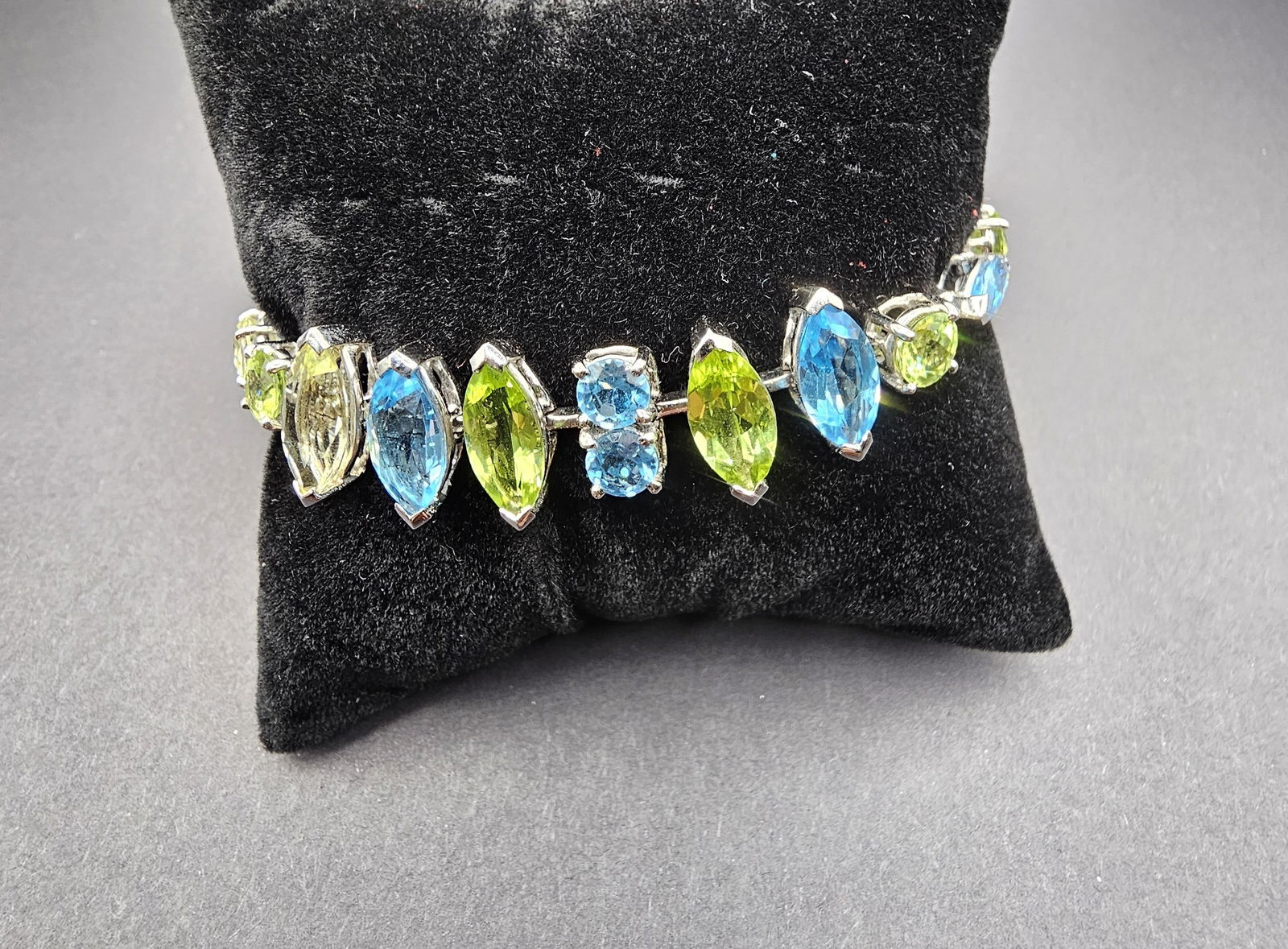 18K White Gold Bracelet with Multi Colored stones (1 of 3)