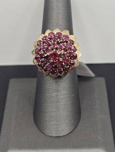 Thai Ruby 18K Princess Ring: Containing 36 rubies, with an approx. 2.5 ctw of rubies. Size 6.5, and weighs 5.81 grams