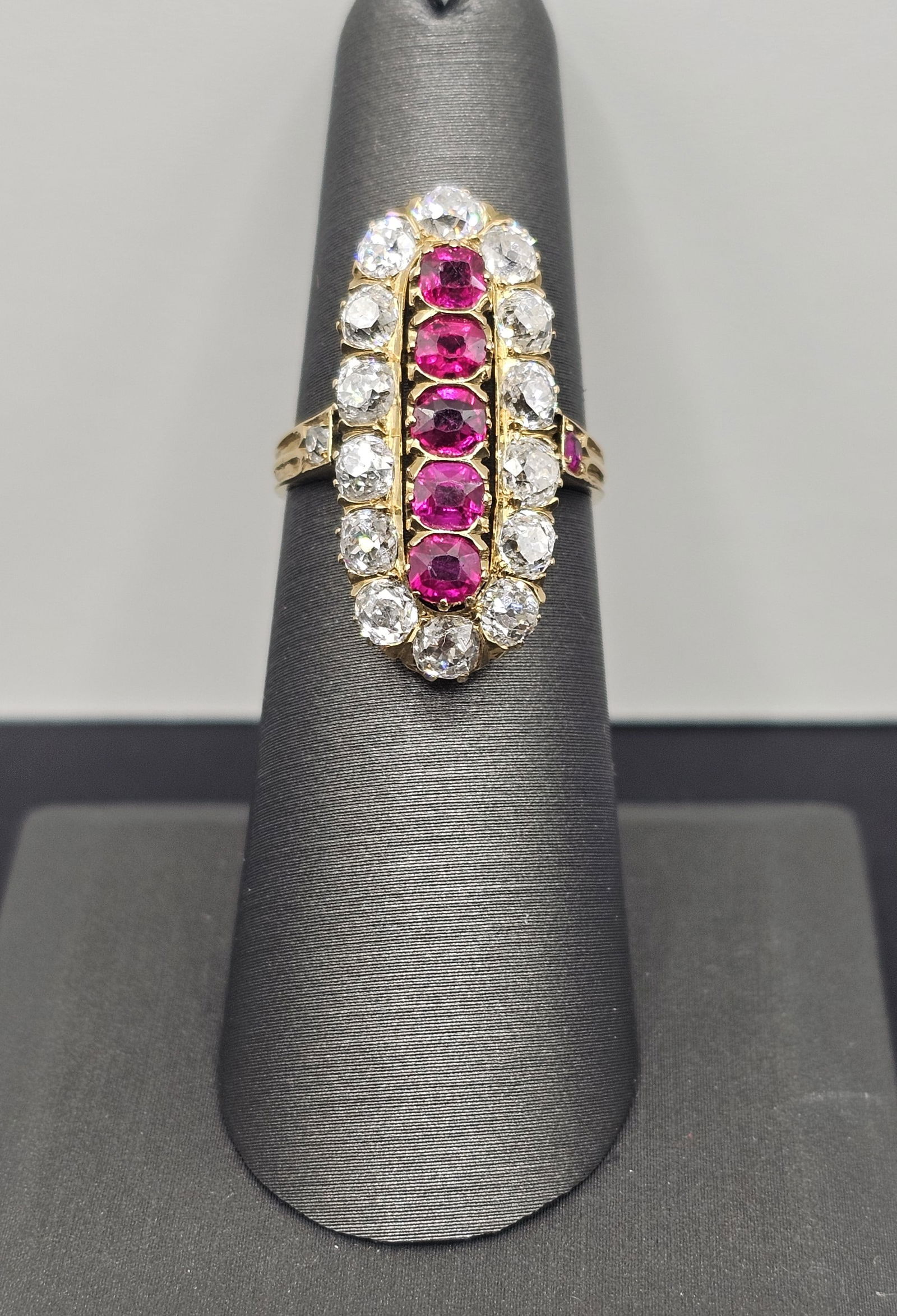 18K Victorian Ruby and Diamond Ring (1 of 6)