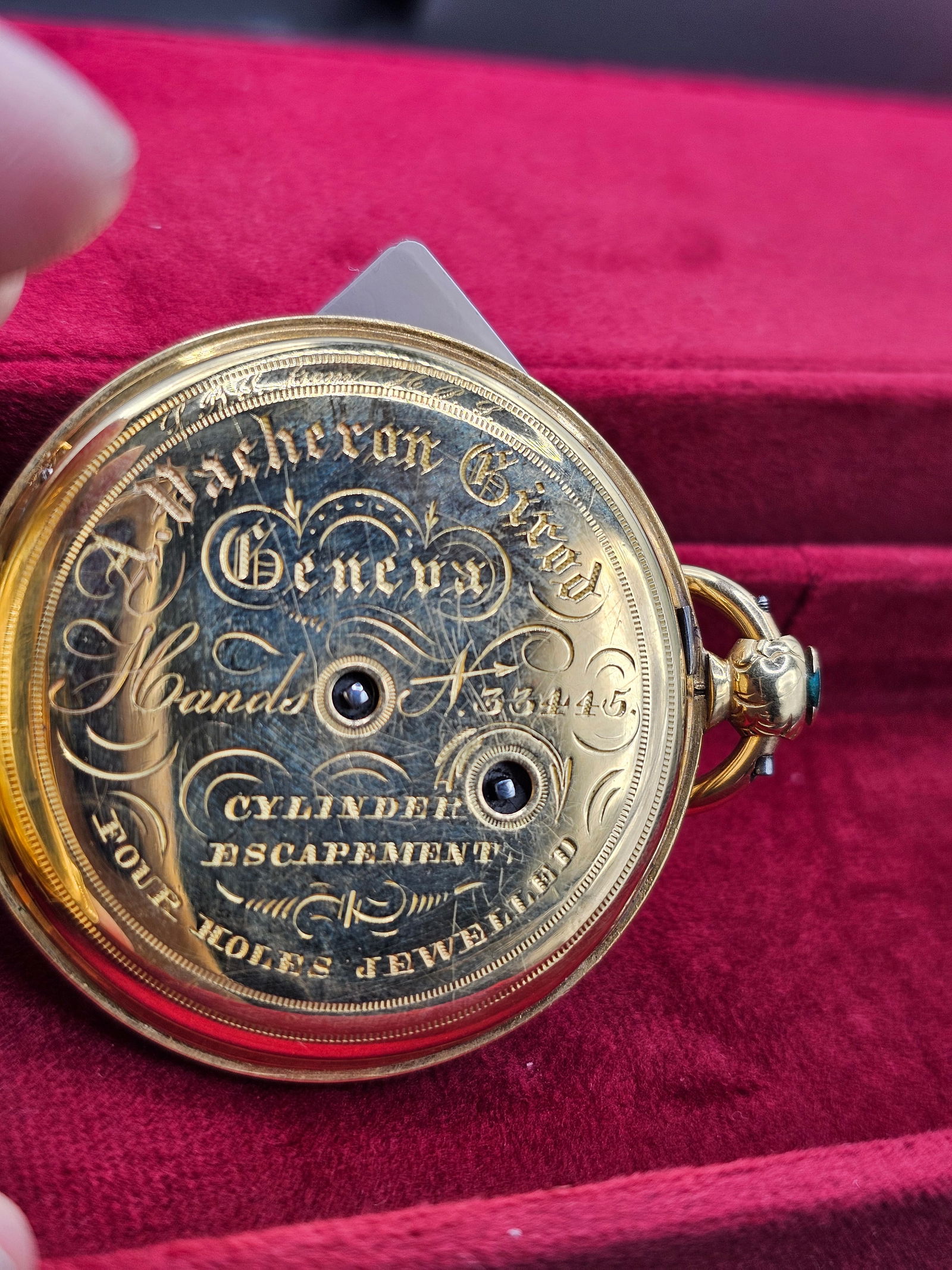 Antique 18K Pocket Watch A.Vacheron Griod, #33445, Geneva with Box (1 of 5)