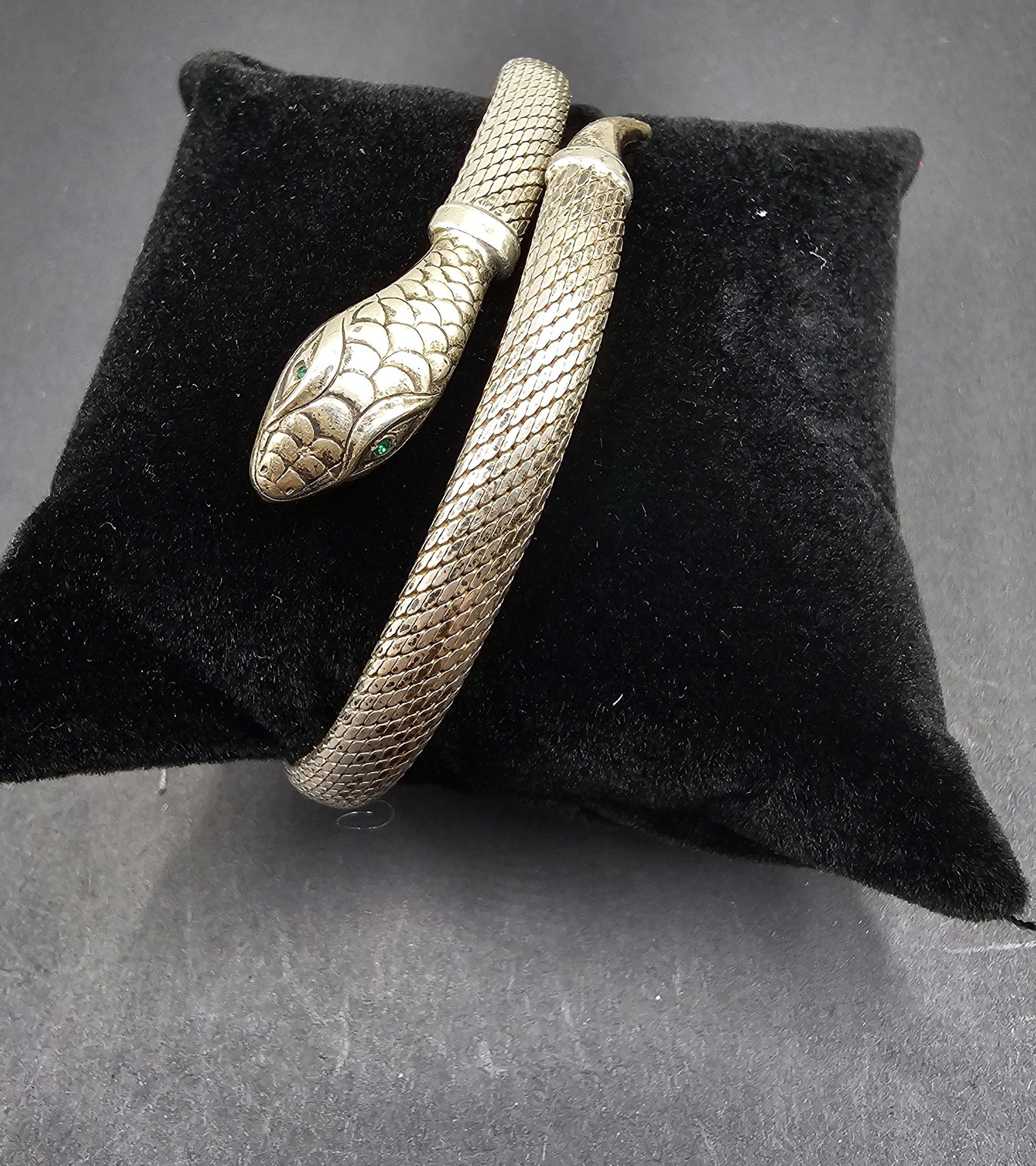 Antique 865 Silver Snake Bracelet (1 of 3)
