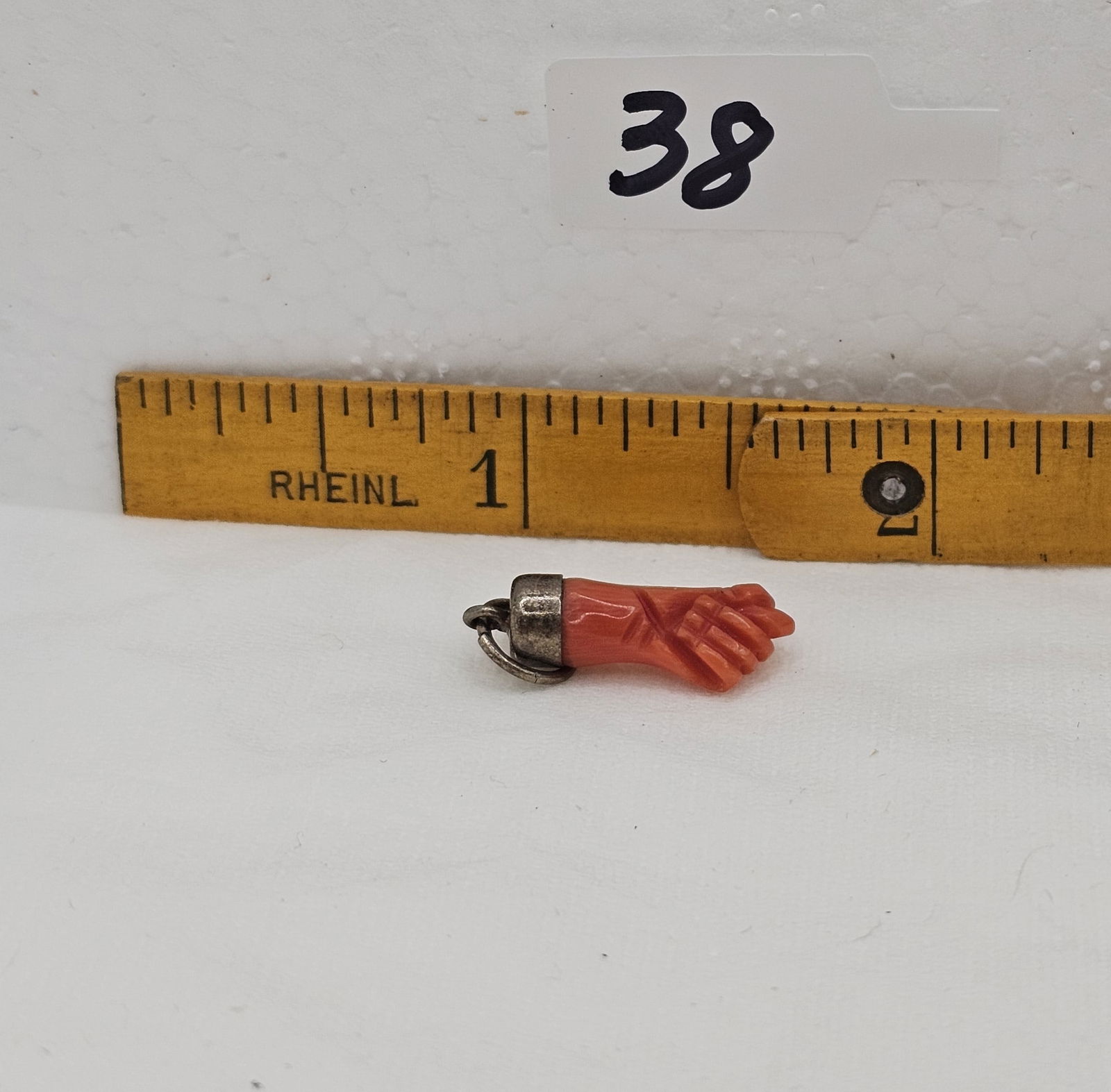 Antique Coral Mano Figa Charm: Often used as a protective amulet to ward off evil. Late 1800's