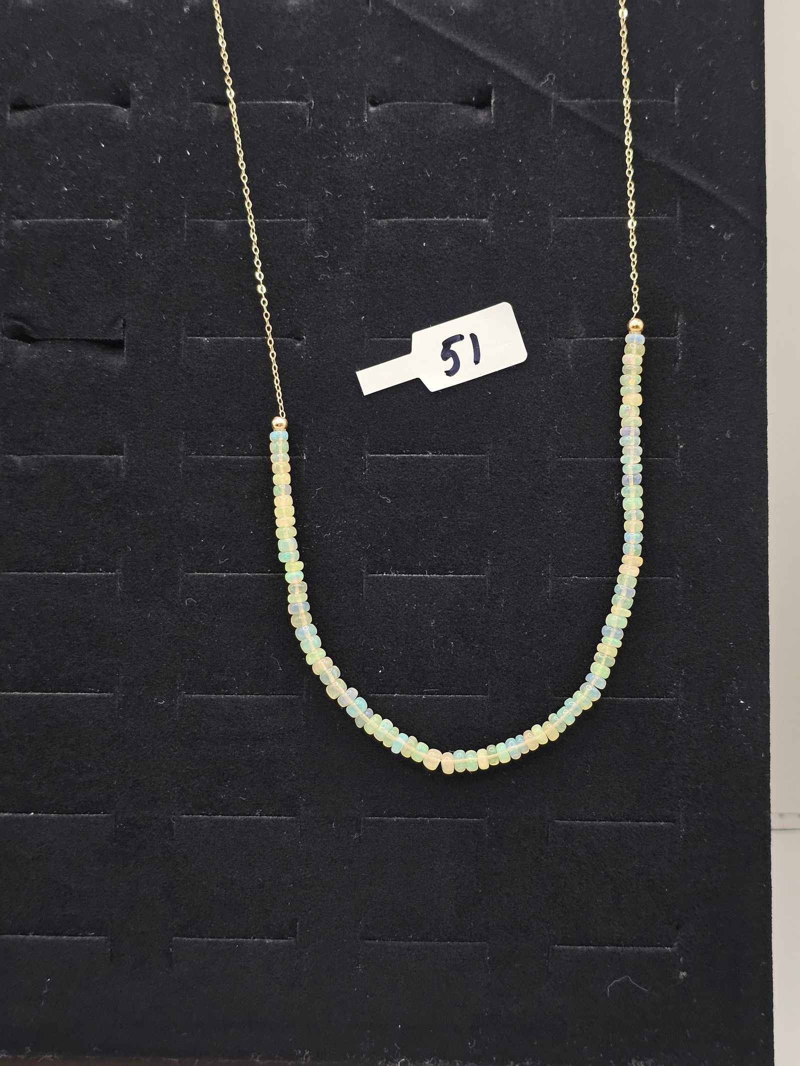 14K and Sabino Glass 20.5" necklace: 14K and Sabino Glass 20.5" necklace