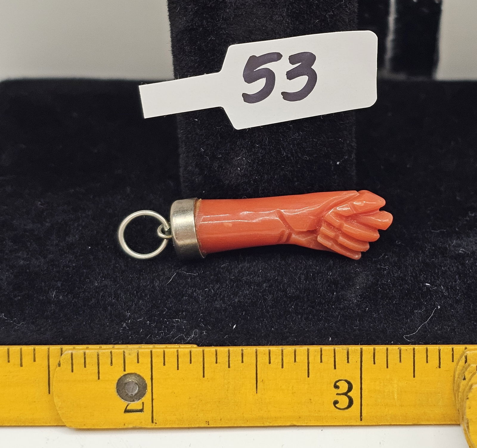 Antique Large Coral Mano Figa Charm: Often used as a protective amulet to ward off evil. Late 1800's