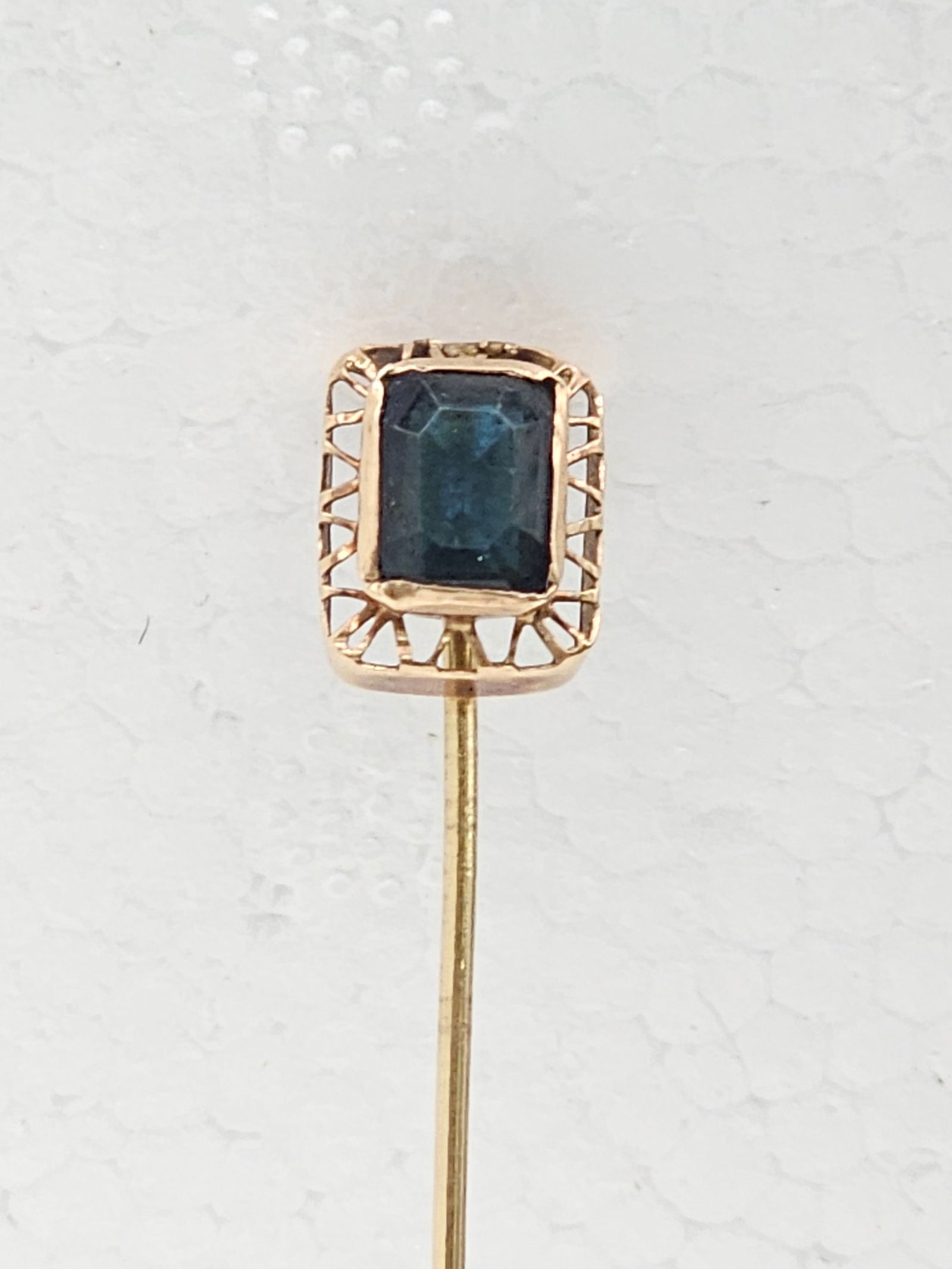 Antique 14K Stick Pin with Blue Stone: Antique 14K Stick Pin with Blue Stone
