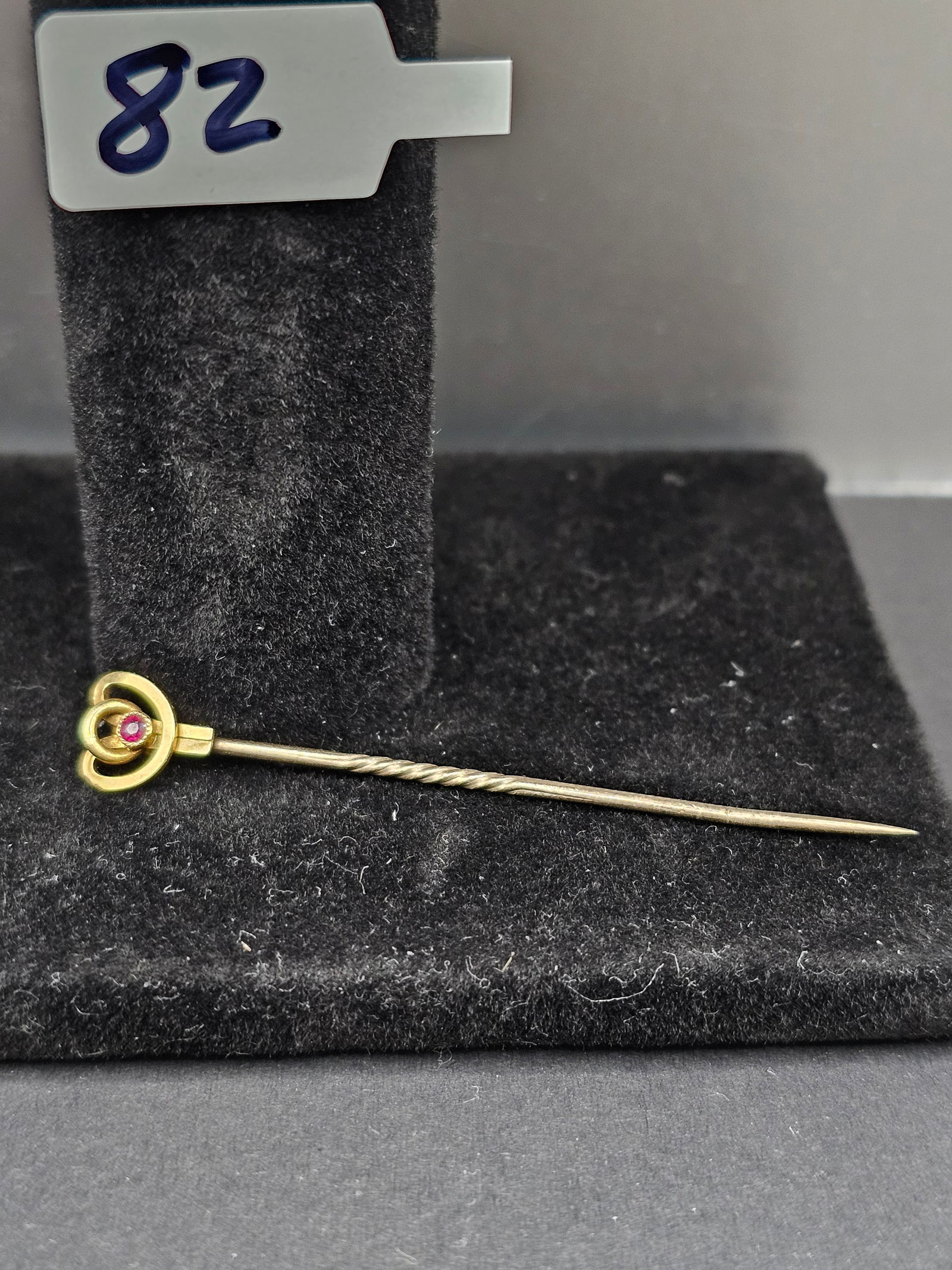 Antique 14k Stick Pin with Ruby (1 of 1)