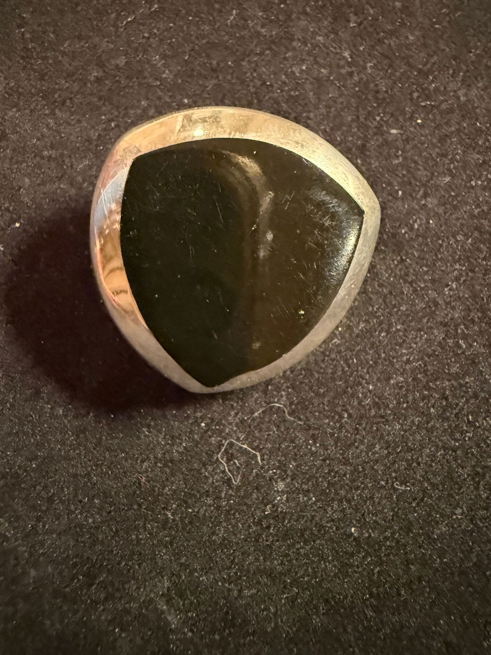 Vintage Mexico Taxco TC-160 Sterling 925 Silver with Black Insert with Loop Back: Vintage Mexico Taxco TC-160 Sterling Silver Black Insert with Loop Back, 1 1/4”