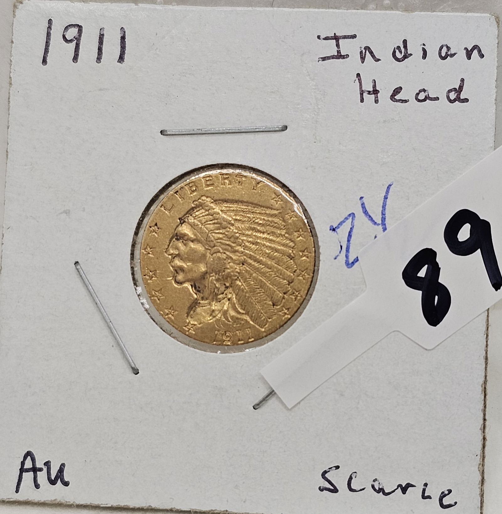 1911 Indian Head $2.50 Gold Coin: Great Condition