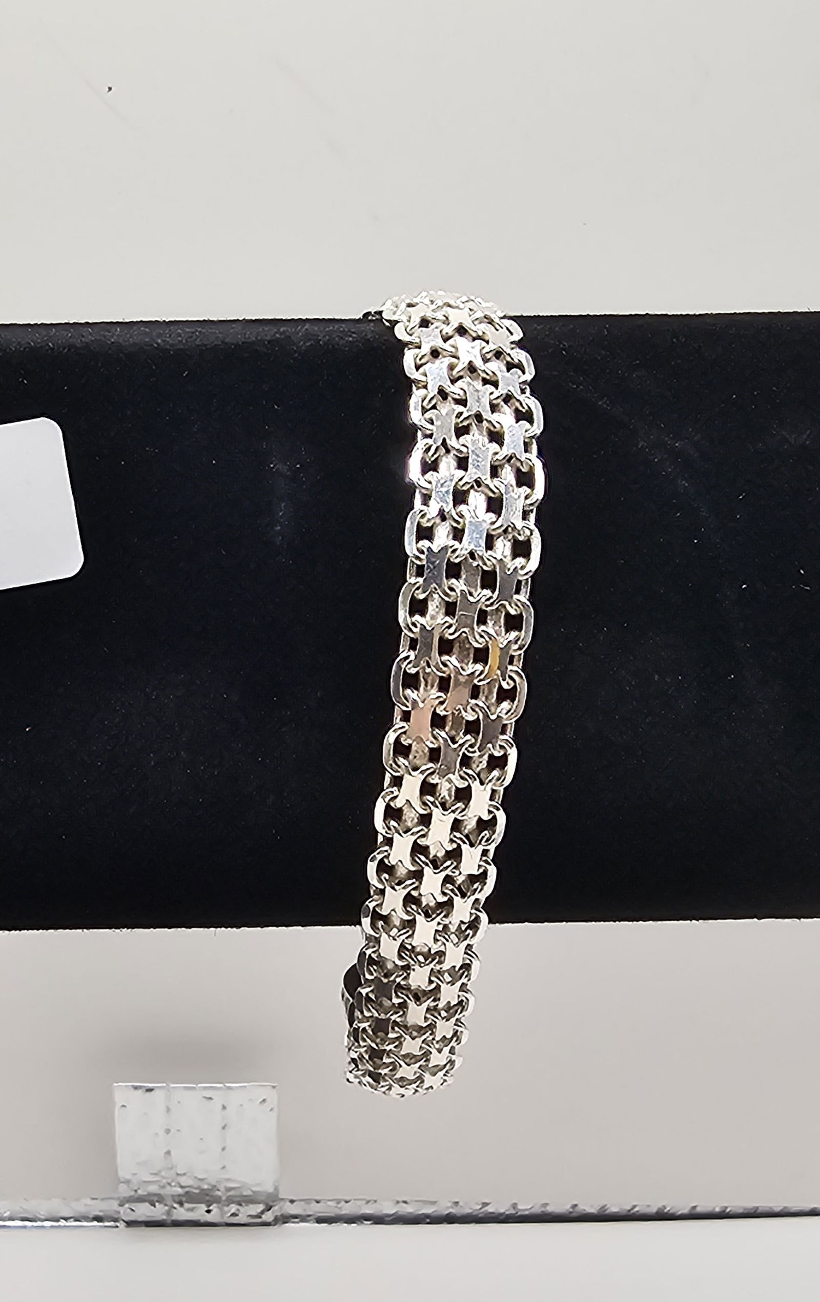 925 Silver Intricate Link Bracelet, Marked Italy: 925 Silver Intricate Link Bracelet, Marked Italy