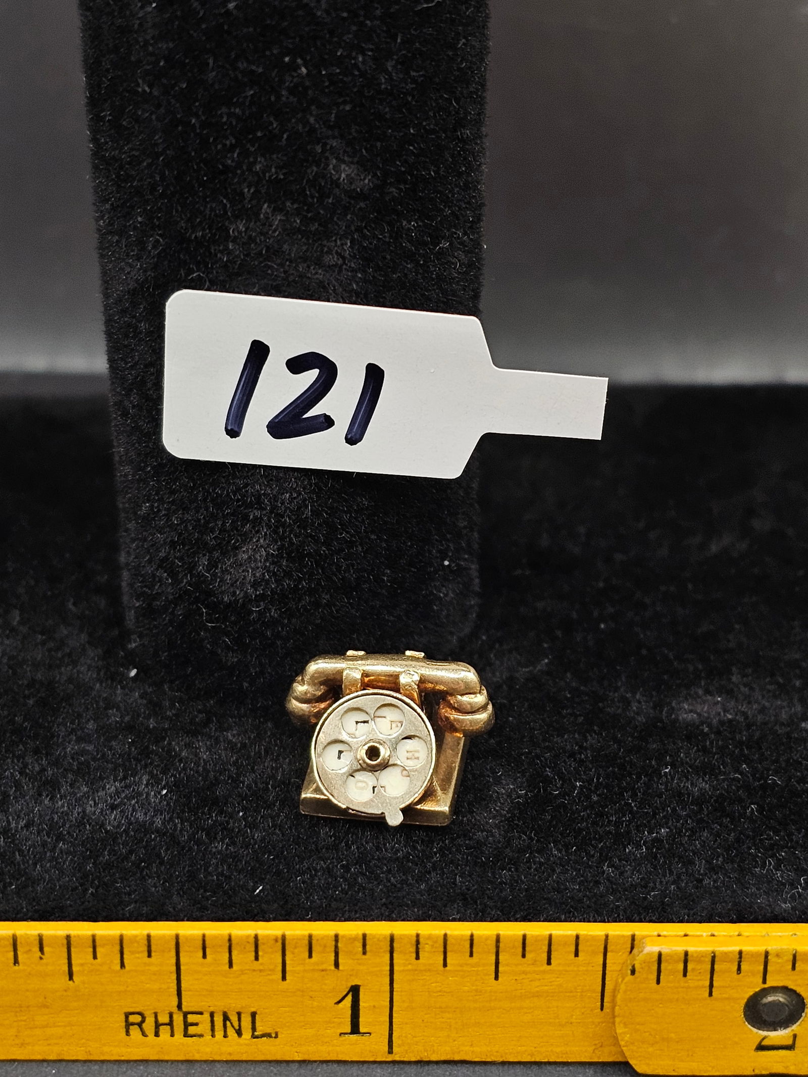 Antique 14k Telephone Charm, with movement: Antique 14k Telephone Charm, with movement