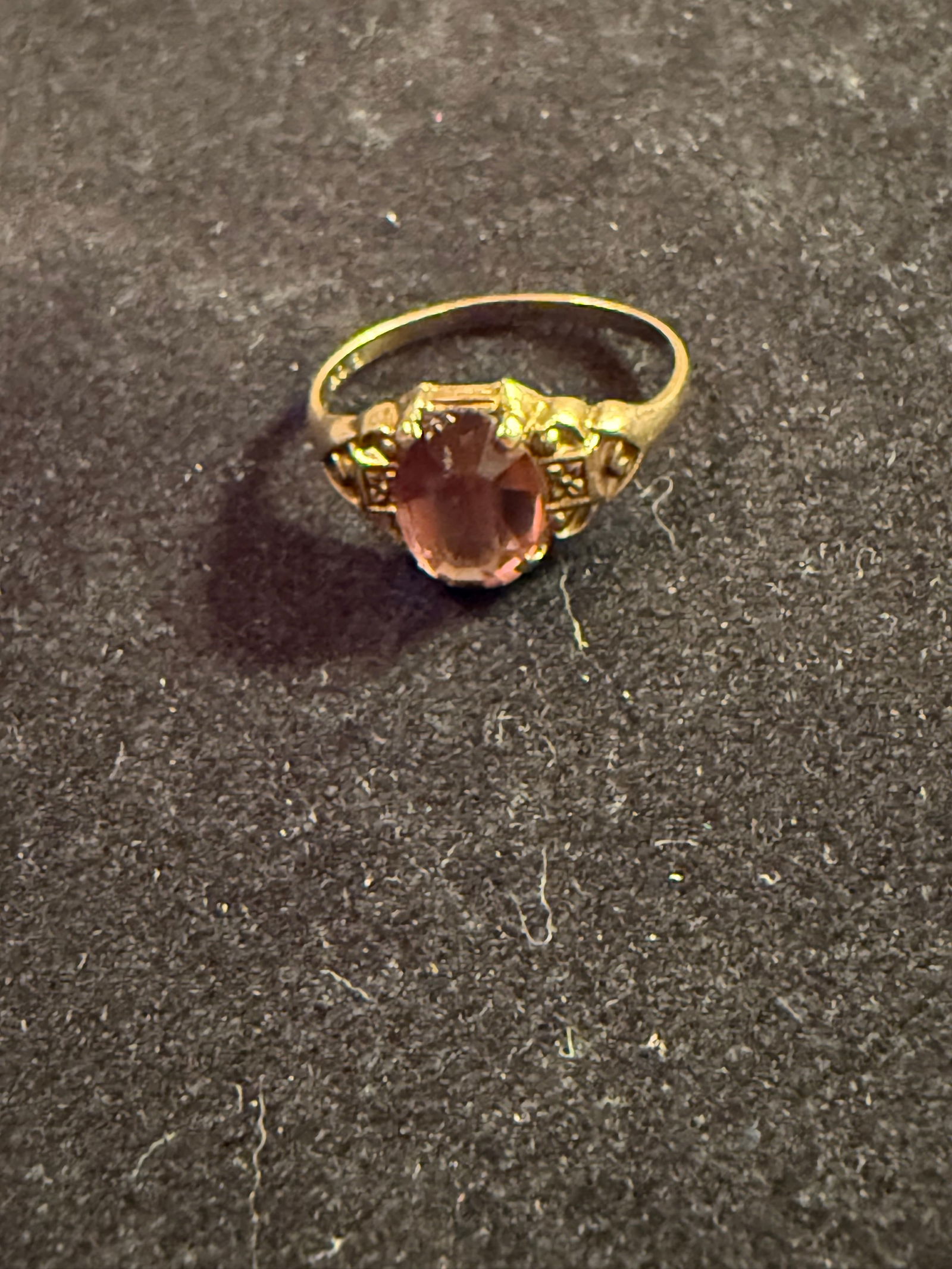 10K Ring, with Purple Stone: 10K Ring, with Purple Stone (stone is loose)