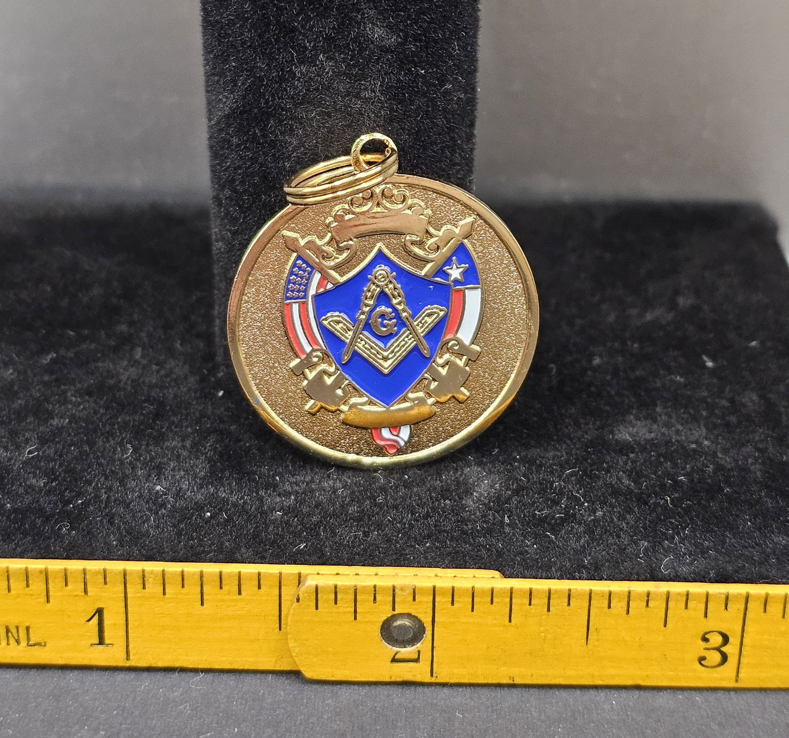 14k Gold Plate Masonic Pendant/Charm, 1": 14k Gold Plate Masonic Pendant/Charm, 1"