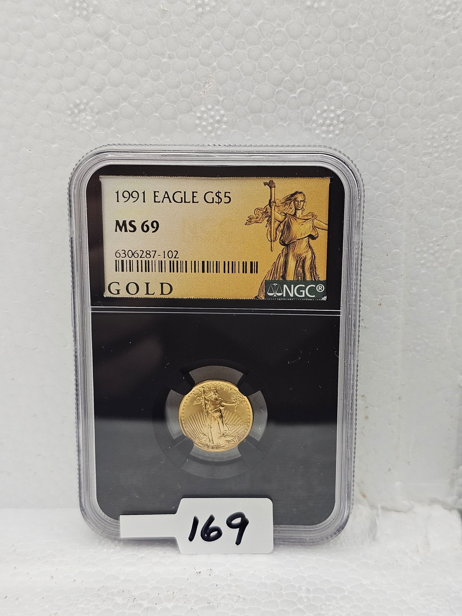 1991 Eagle $5 Gold MS69: NGC Rated MS69