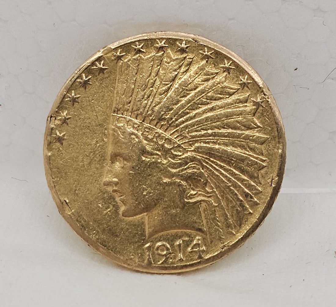 1914 Indian Head $10 Gold Coin (1 of 1)
