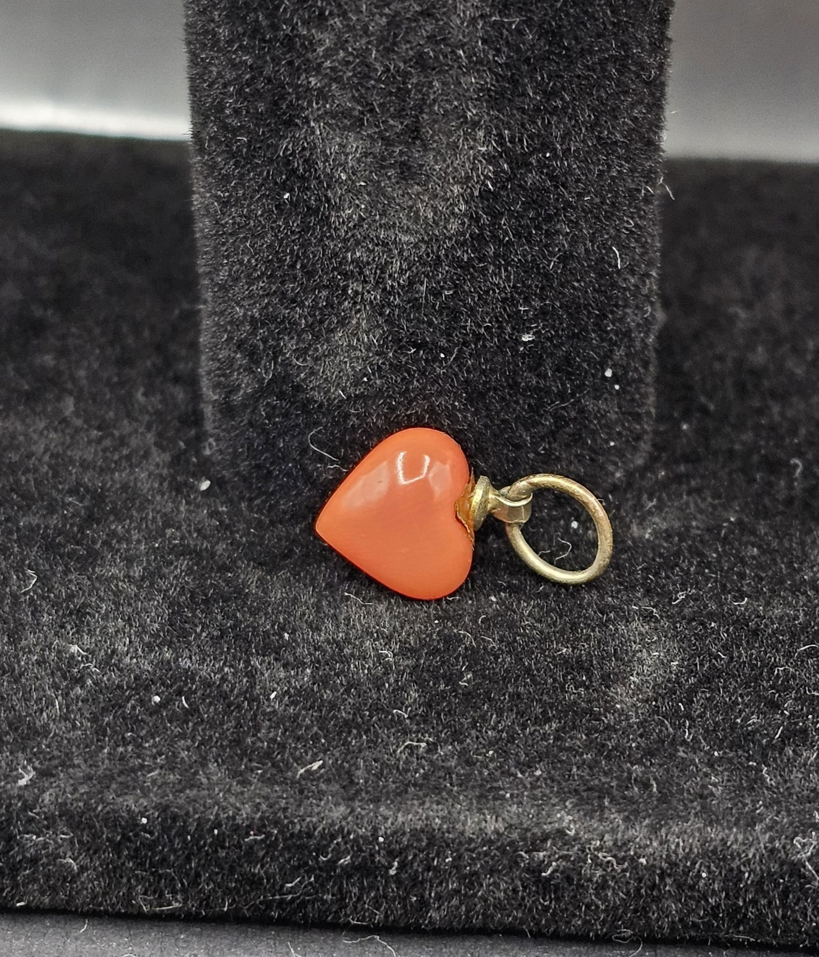 Antique Coral Heart Charm: Antique Coral Heart Charm