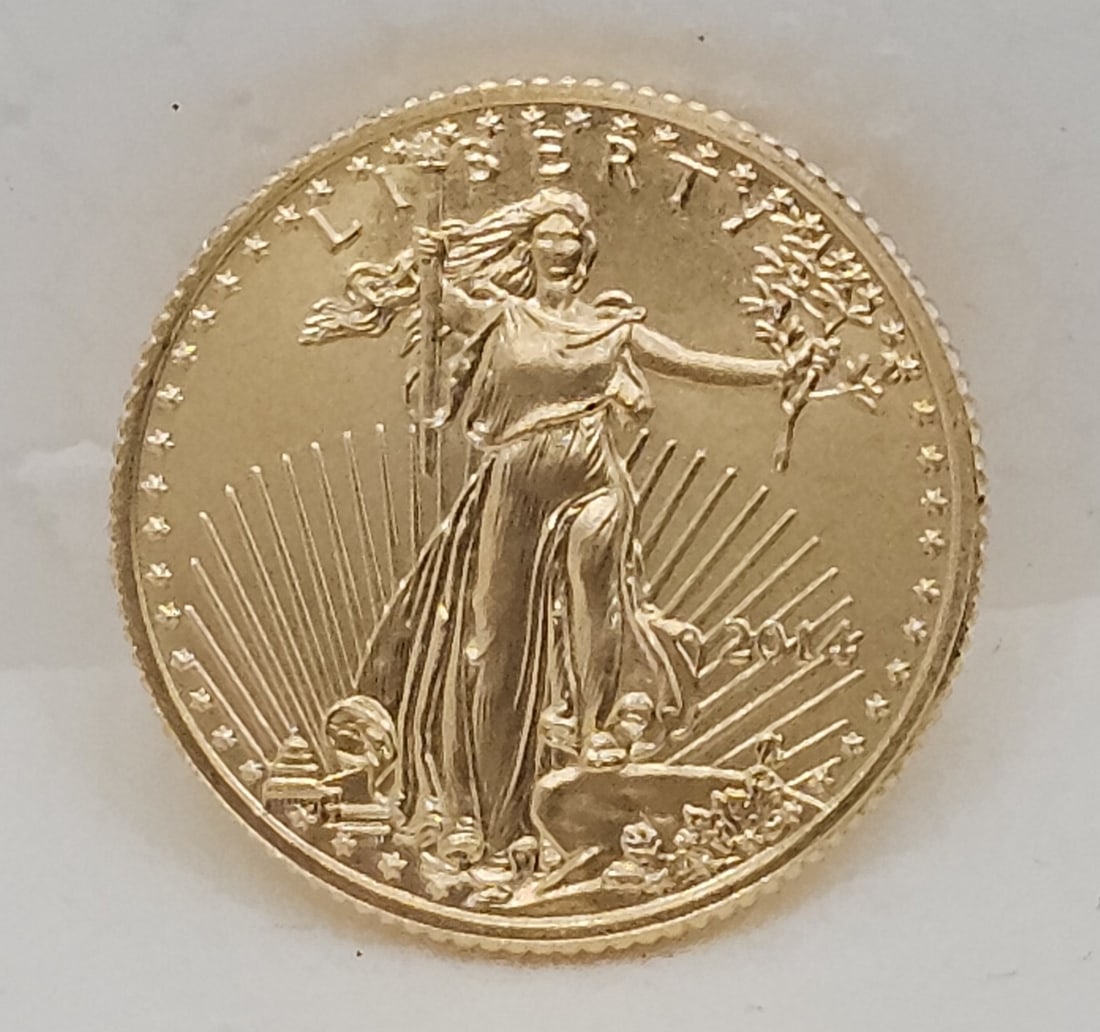 Uncirculated 2014 American Eagle $5 Gold Coin: 1/10 oz. Fine Gold - 2014
