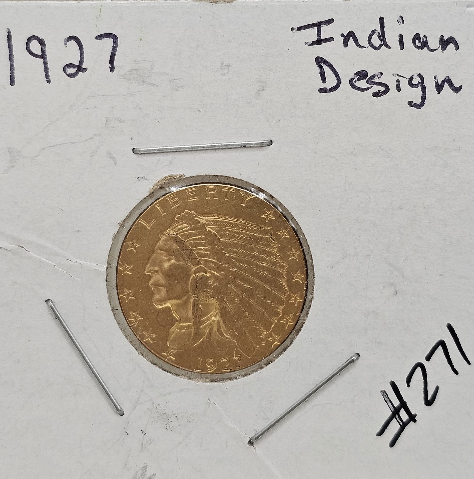 1927 Scarce Indian Head $2.50 Gold Coin (1 of 1)