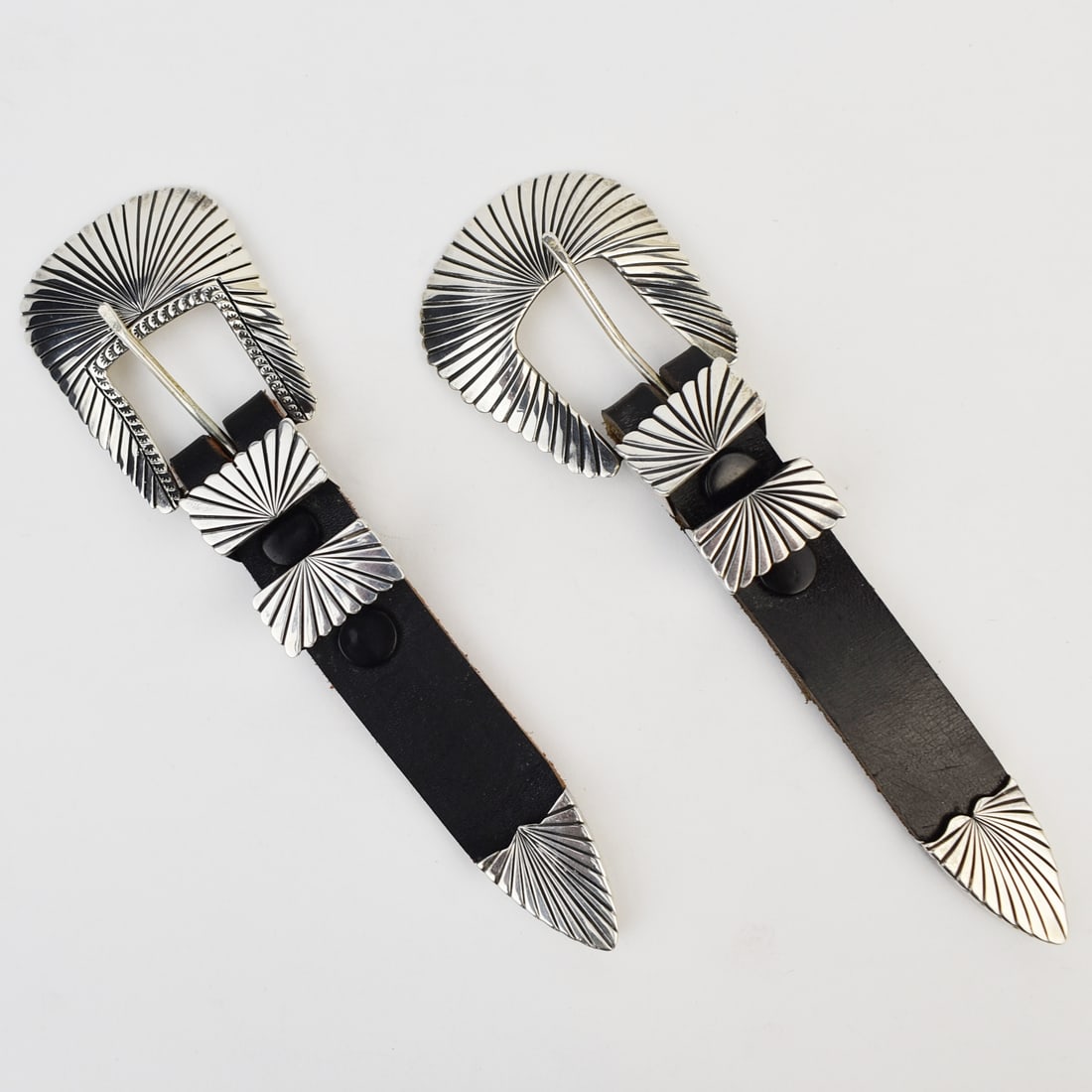 Lot of 2 Terry Werito (Navajo) Silver Ranger Sets (1 of 3)