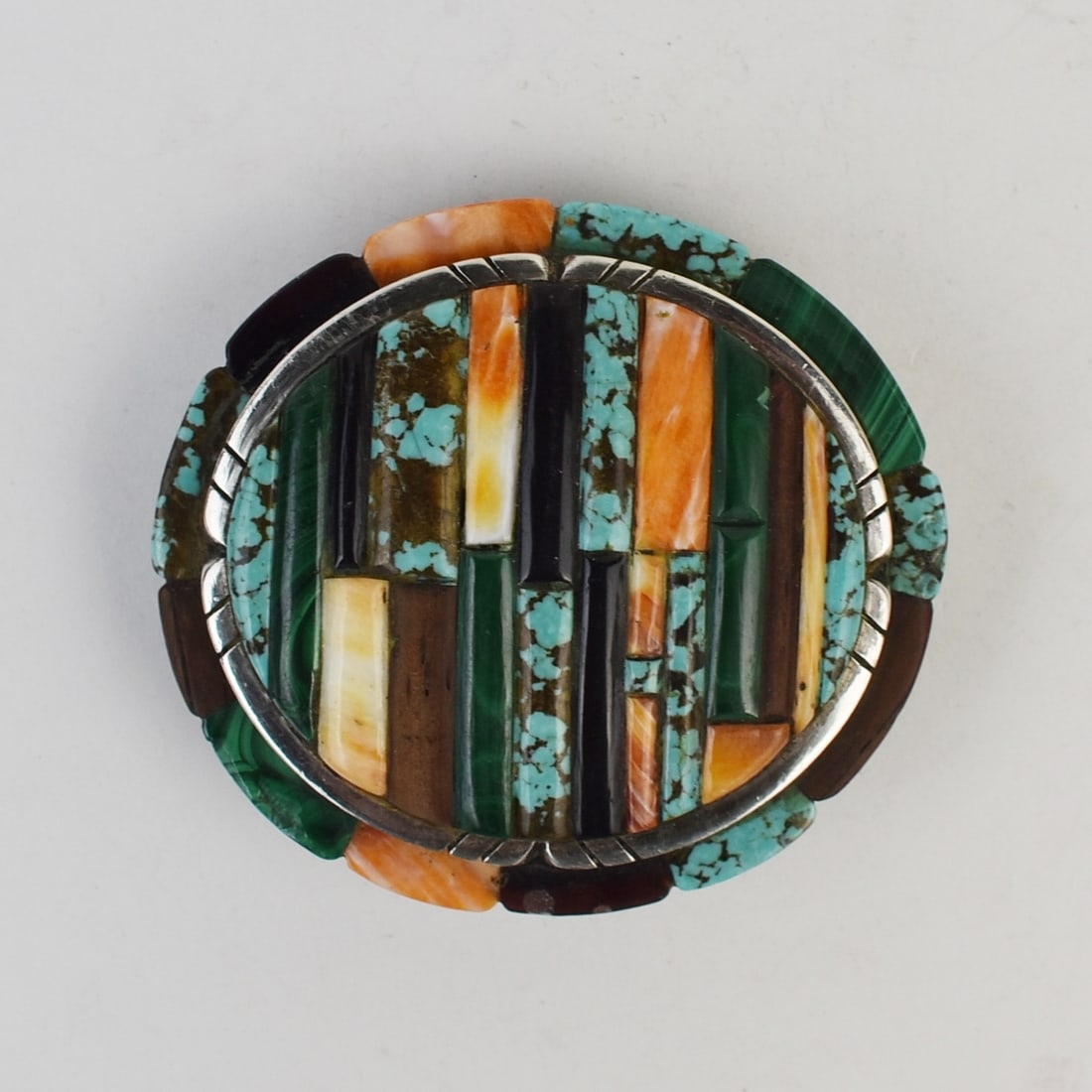 DJ Stewart Silver and Inlay Buckle: x
