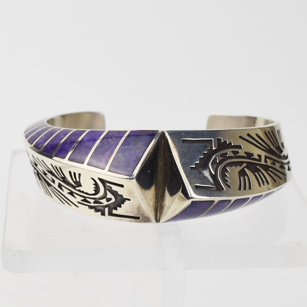LONN PARKER (NAVAJO) SILVER AND SUGILITE BRACELET CONTEMPORARY (1 of 4)
