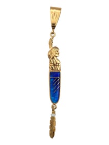 Native American Pendant Gold and Opal Andy Lee Kirk