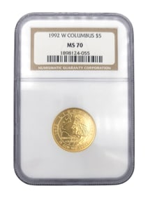 1992 W Christopher Columbus $5 MS 70 NGC Certified