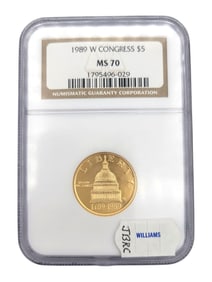 1989 W Congress $5 MS70
