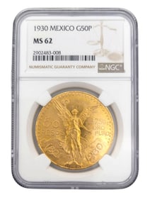 1930 Mexico G50P MS62 Gold Peso