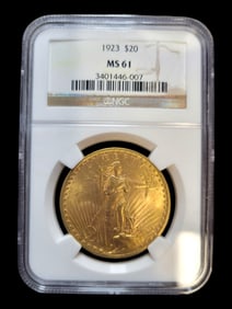 1923 $20 MS61 Double Eagle Gold Coin NGC Certified