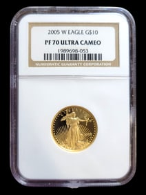 2005 W Eagle G$10 PF 70 Ultra Cameo American Gold Eagle Coin NGC Certified