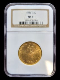 1882 $10 MS 61 Liberty Head and Eagle Gold Coin NGC Certified