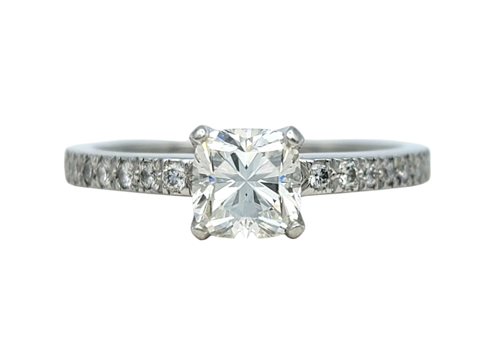 Tiffany & Co. Lucida Diamond Ring with Pave Diamond Band