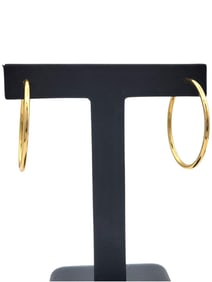 Thin Hoop Earring in Polished 14 Karat Yellow Gold