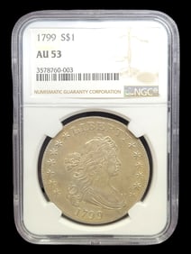 1799 S$1 AU 53 Draped Bust NGC Certified Silver Coin