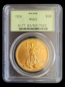 1924 $20 MS63 Double Eagle Gold Coin PCGS Certified