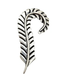Pat Areias Brooch/Pin 925 Sterling Silver Textured Leaf Motif 2.5" Long